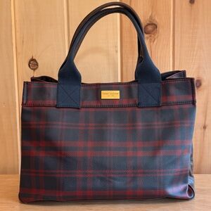 Authentic Tommy Hilfiger Heritage Plaid Tote | Classic Navy & Crimson